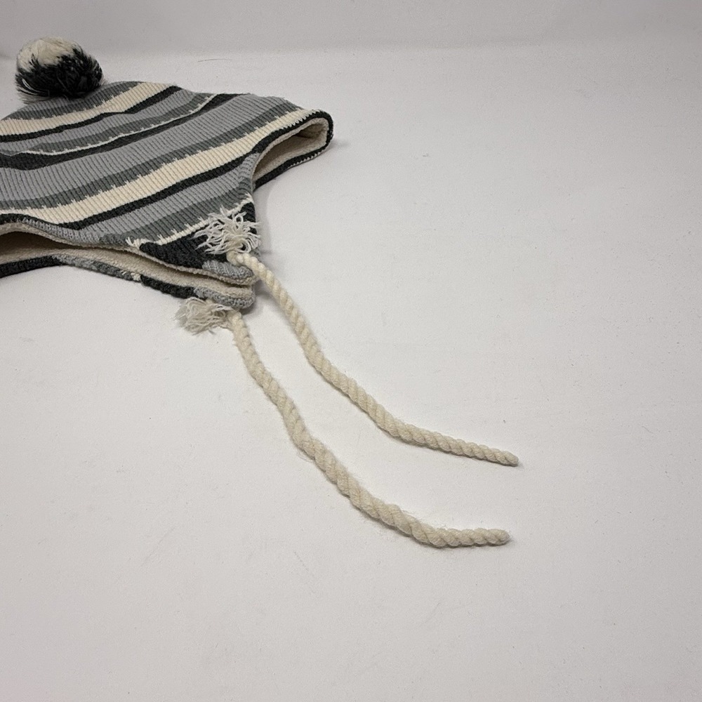 Kangol Stripped Pom Beanie Trapper Hat Held‎ Stitch Snood Ear Flaps Size L/XL - Picture 9 of 11